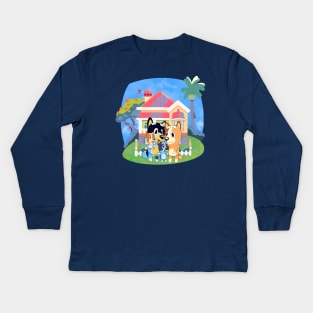 Bluey Crossing Kids Long Sleeve T-Shirt